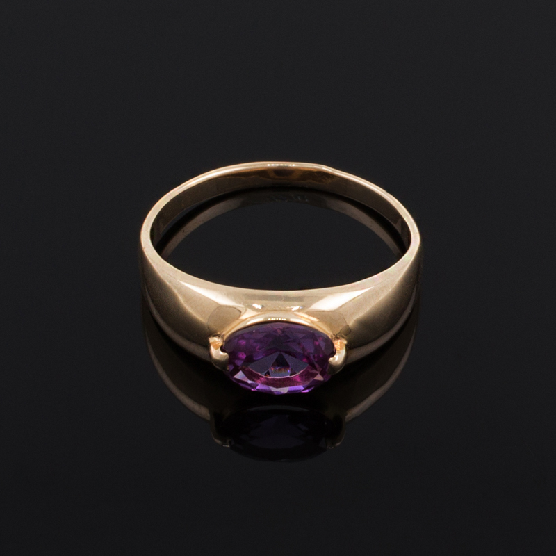 Золотое кольцо с александритом синт (Au 585)
