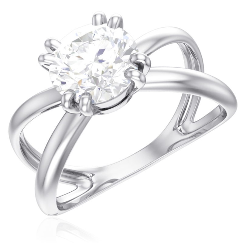 Серебряное кольцо с фианитом (Ag 925)