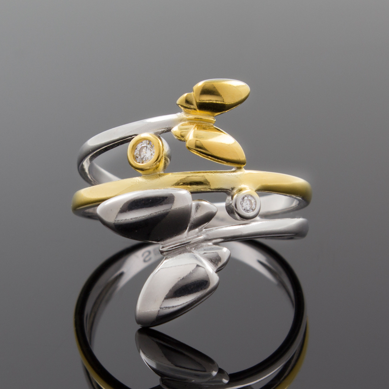 Серебряное кольцо с фианитами 94012548 (Ag 925)