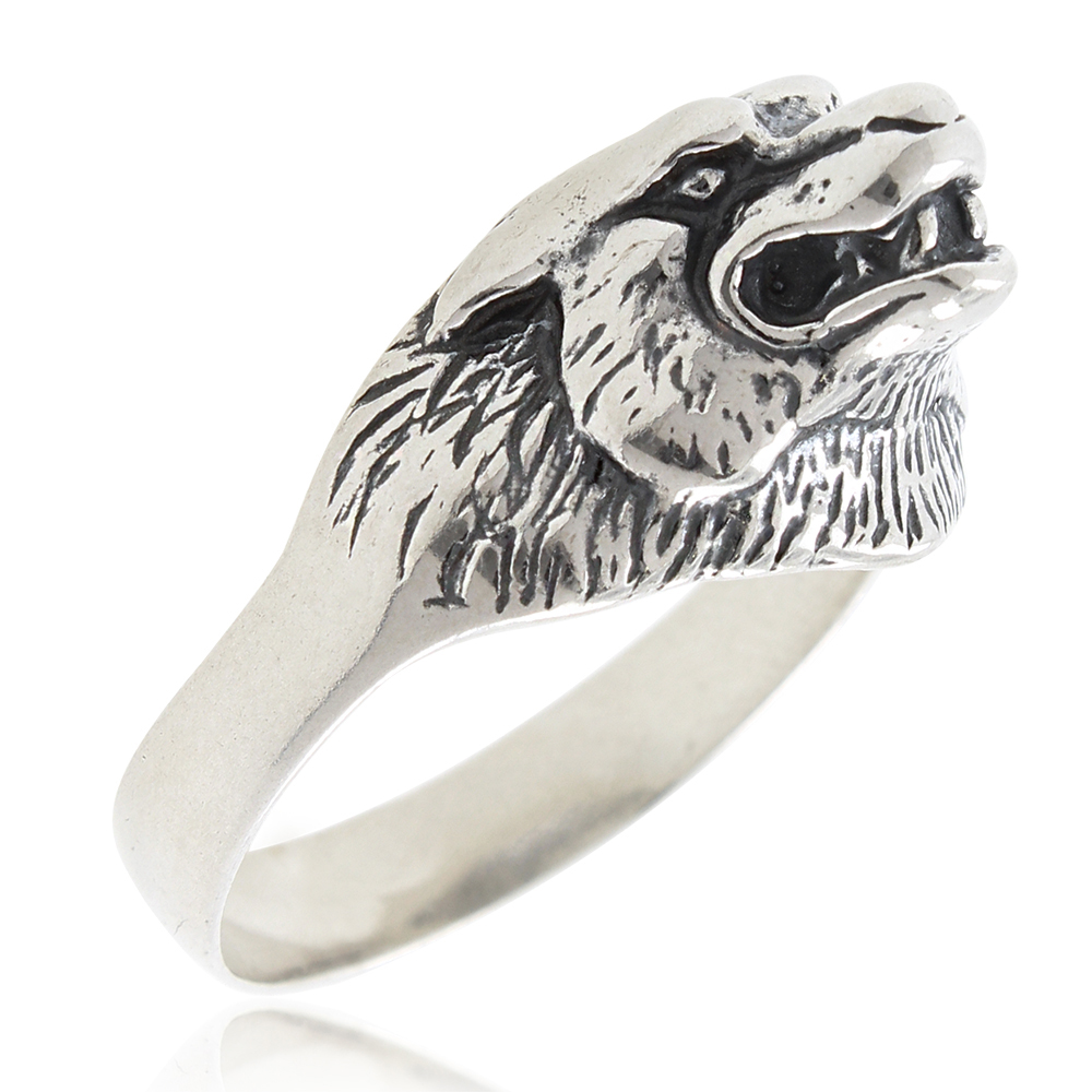 Серебряное кольцо "Волк" (Ag 925)