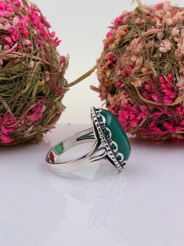 Серебряное кольцо с агатом (Ag 925)