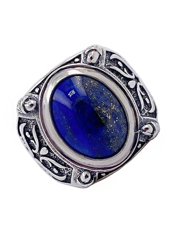 Серебряное кольцо с лазуритом (Ag 925)