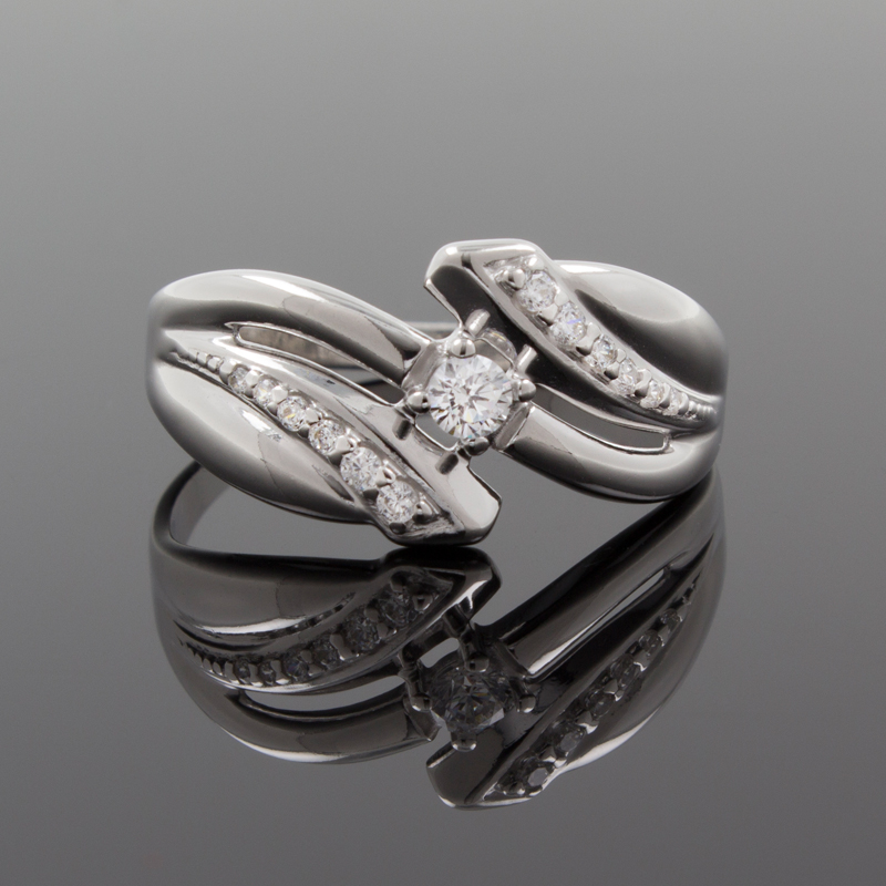 Серебряное кольцо с фианитами 94012570 (Ag 925)