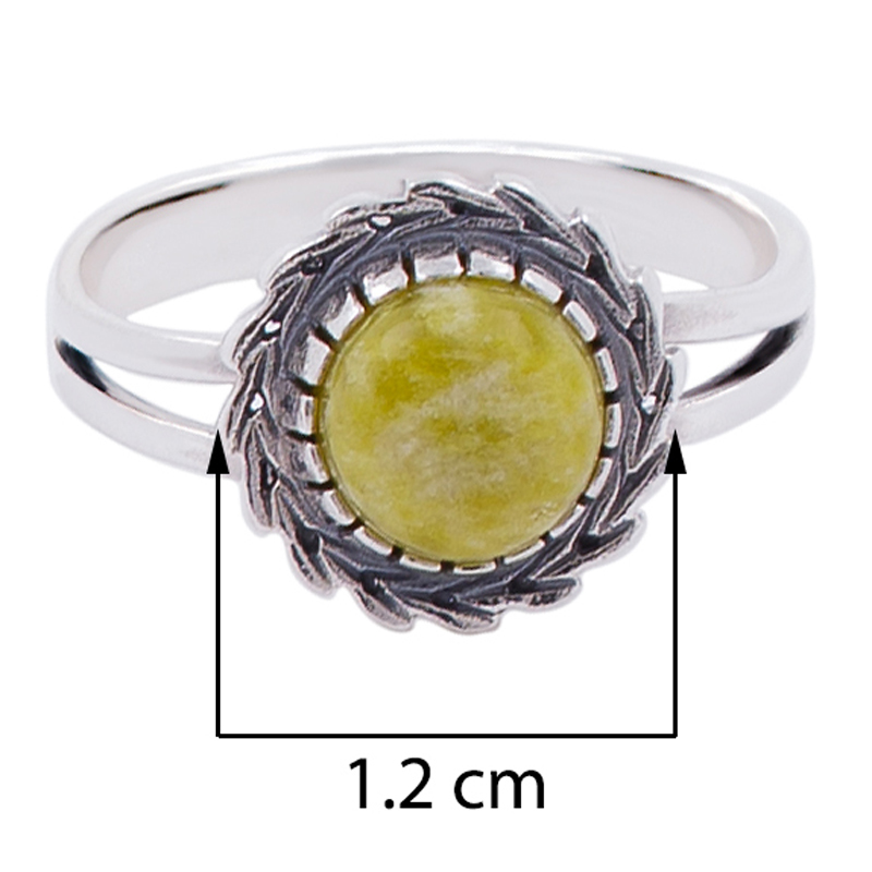 Серебряное кольцо с лизардитом (Ag 925)