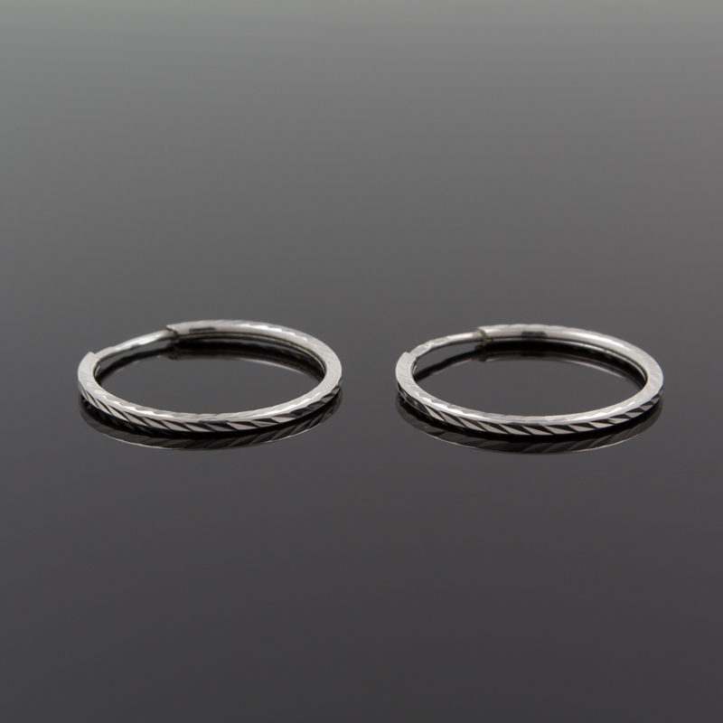 Серебряные серьги-кольца 94140070 (Ag 925)