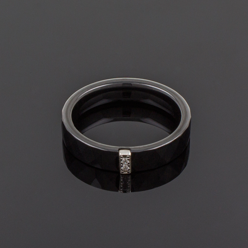 Кольцо из керамики с серебряной накладкой (Ag 925)