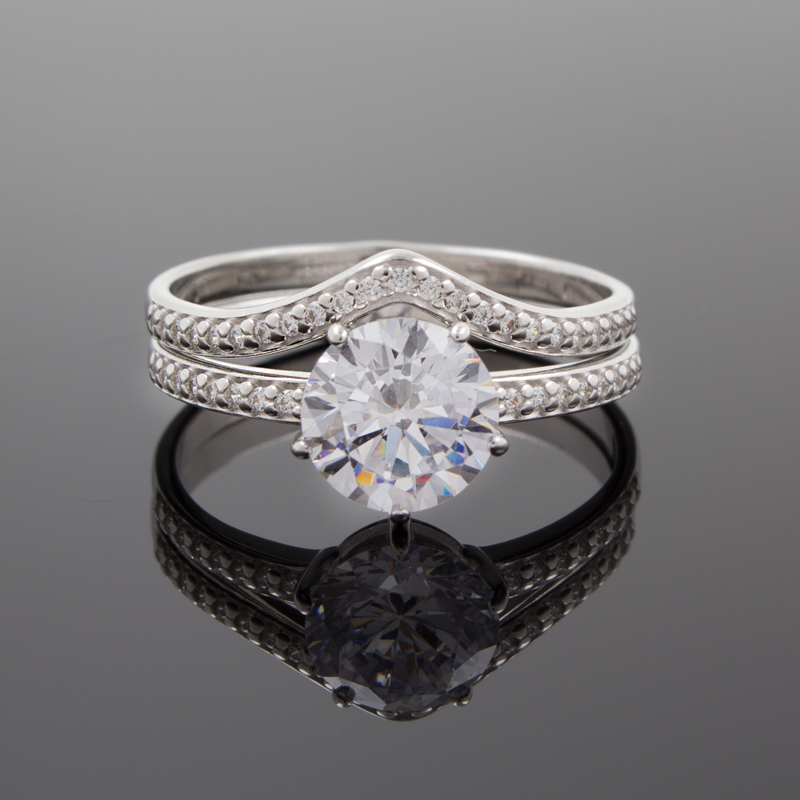 Двойное кольцо из серебра 94011771 (Ag 925)