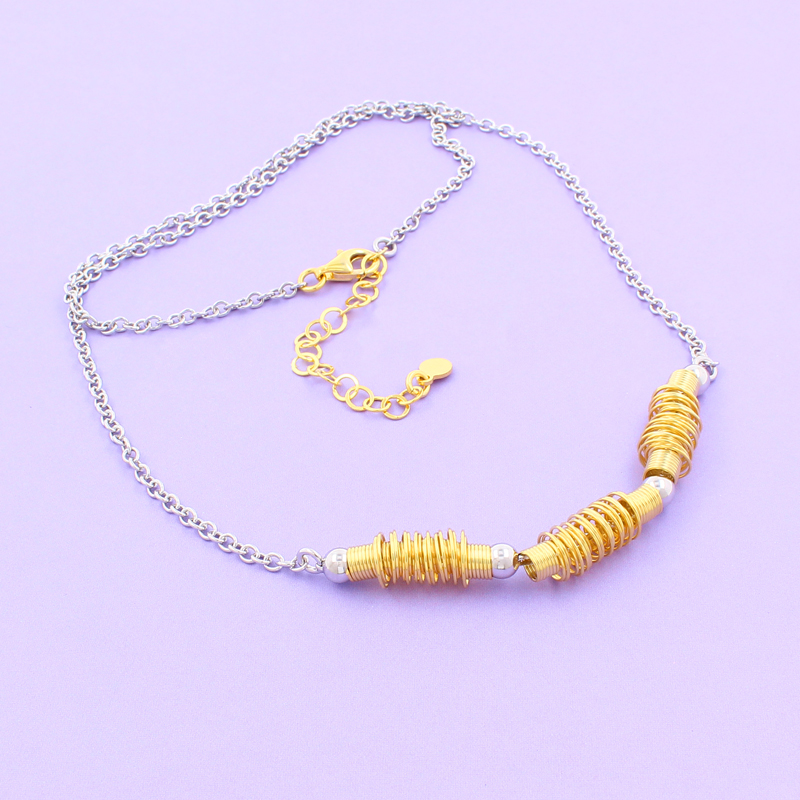 Серебряное колье с золочением (Ag 925)
