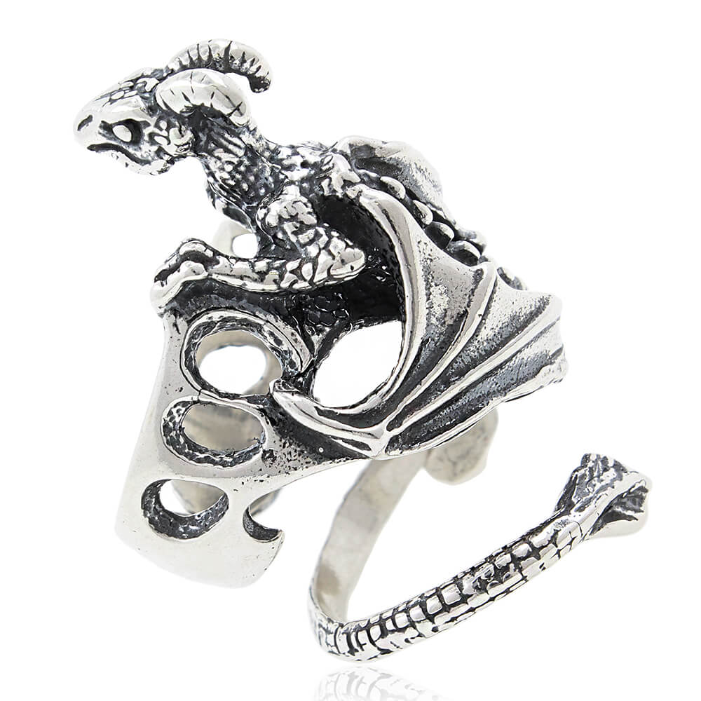Серебряное кольцо "Дракон" (Ag 925)