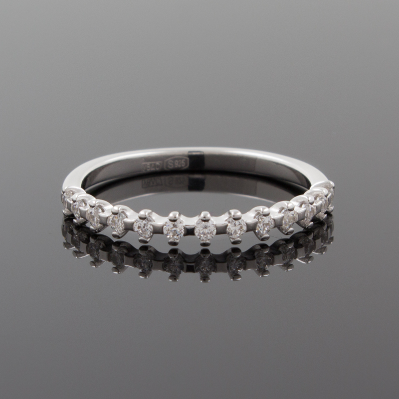 Серебряное кольцо с фианитами 94011488 (Ag 925)