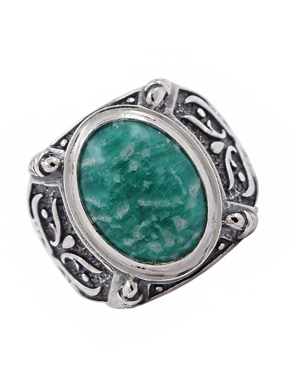Серебряное кольцо с амазонитом (Ag 925)