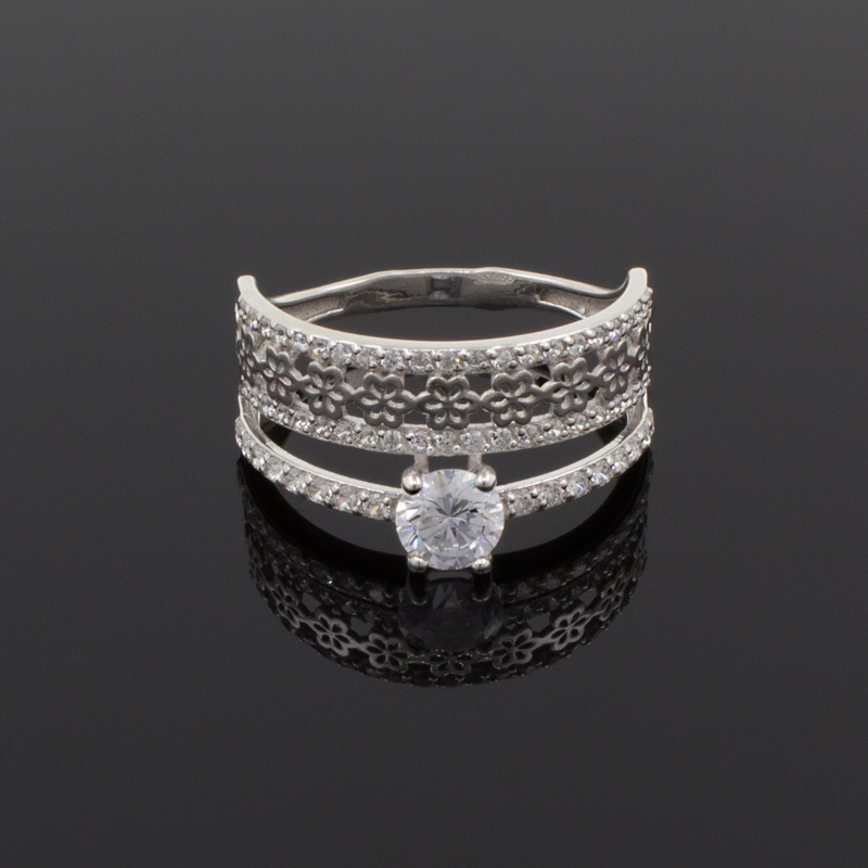 Серебряное кольцо с куб.цирконием (Ag 925)