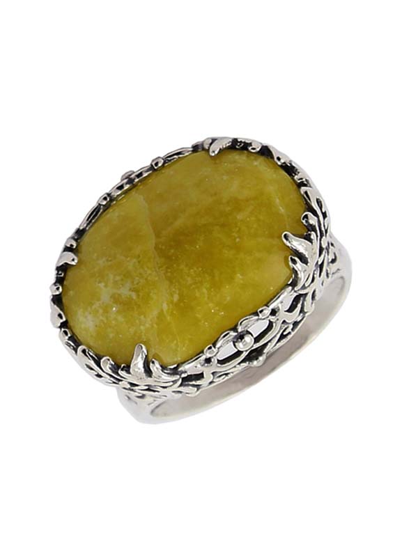 Серебряное кольцо с лизардитом (Ag 925)
