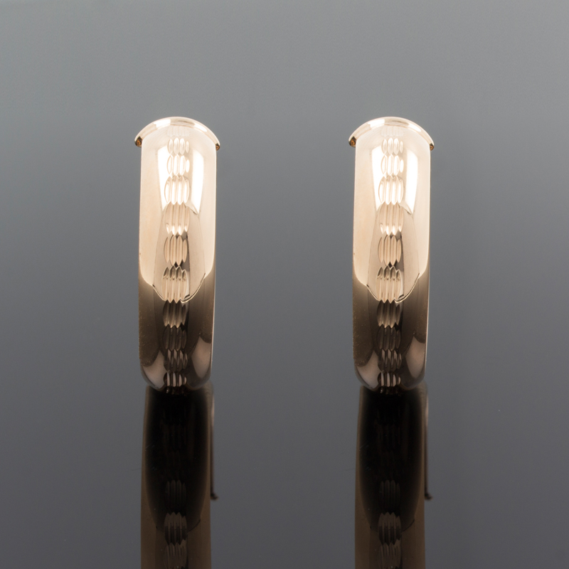 Золочёные серьги-конго из серебра (Ag 925)