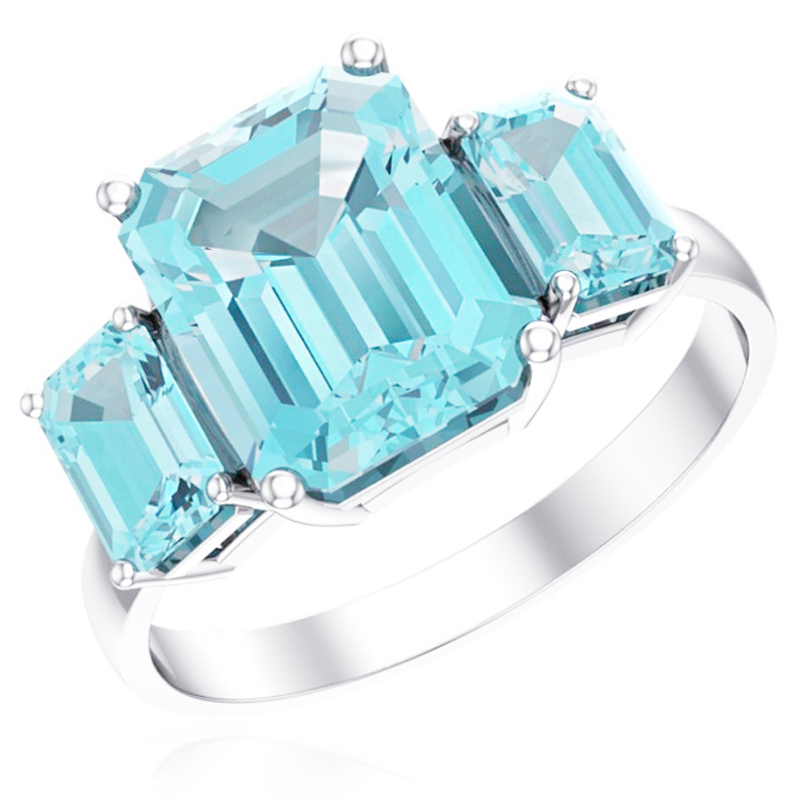 Серебряное кольцо с кварцами (Ag 925)