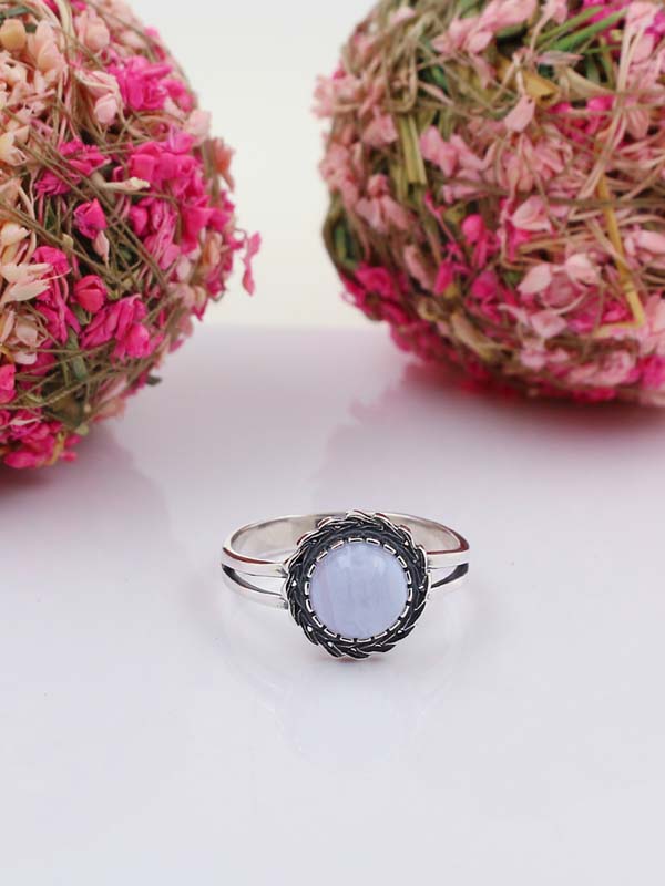 Серебряное кольцо с агатом (Ag 925)