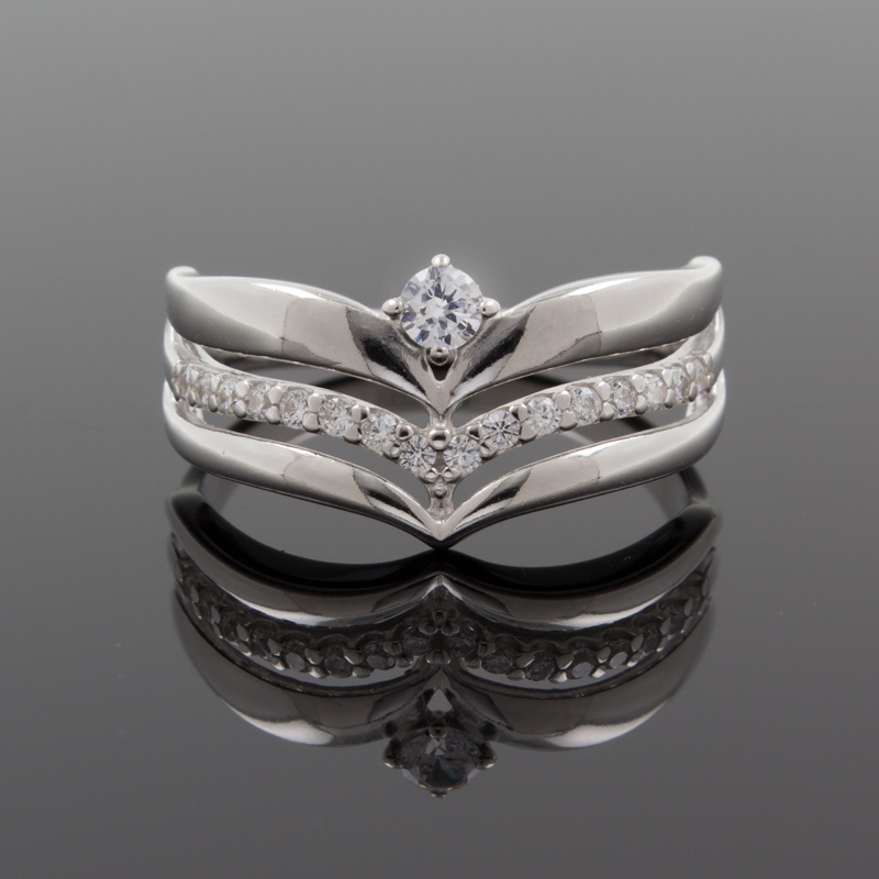 Серебряное кольцо с фианитами 94011839 (Ag 925)