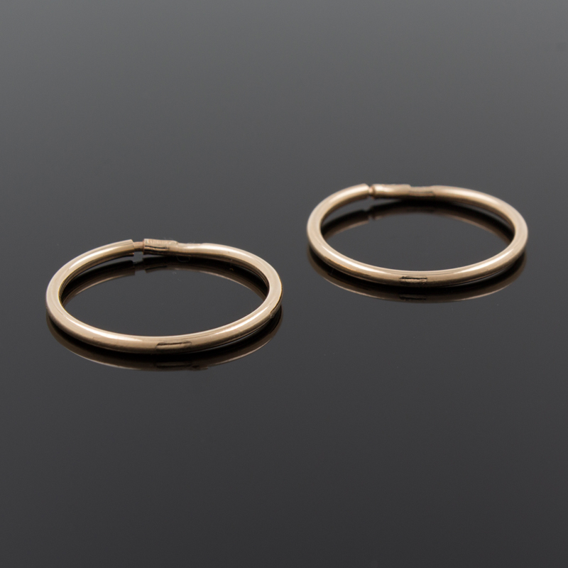 Серьги-кольца из красного золота (Au 585)