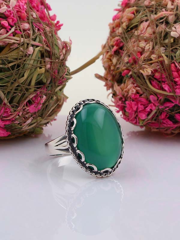 Серебряное кольцо с агатом (Ag 925)