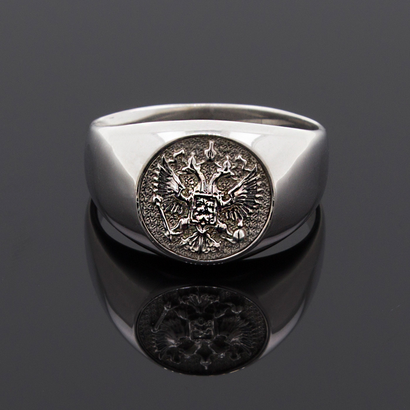 Серебряное кольцо "Двуглавый орёл" (Ag 925)