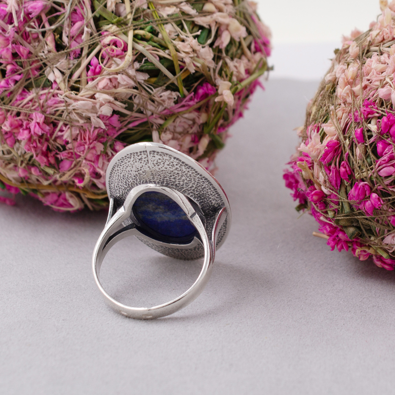 Серебряное кольцо с лазуритом (Ag 925)