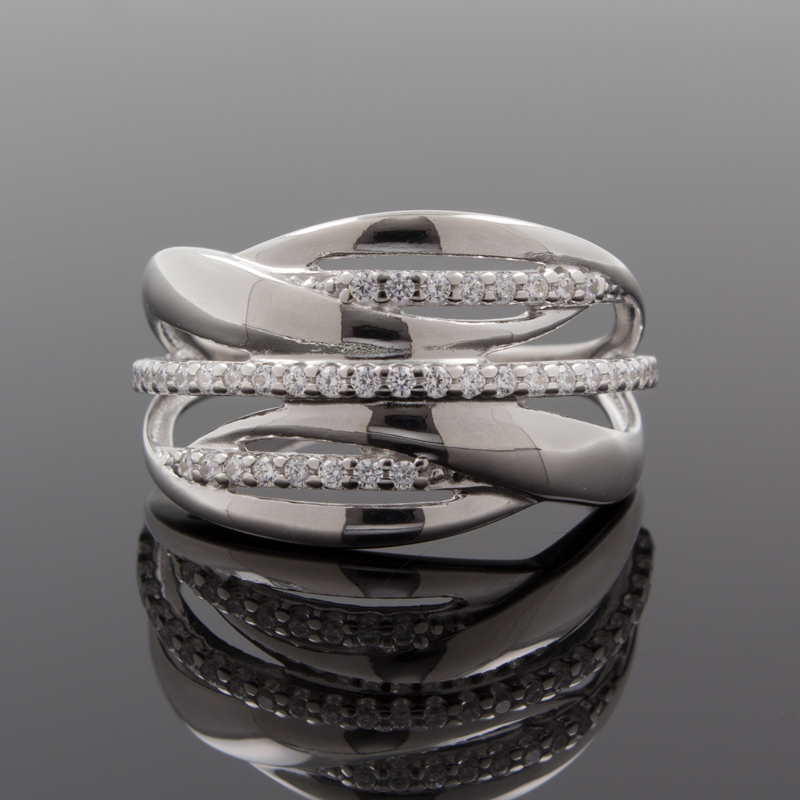 Серебряное кольцо с фианитами 94011861 (Ag 925)