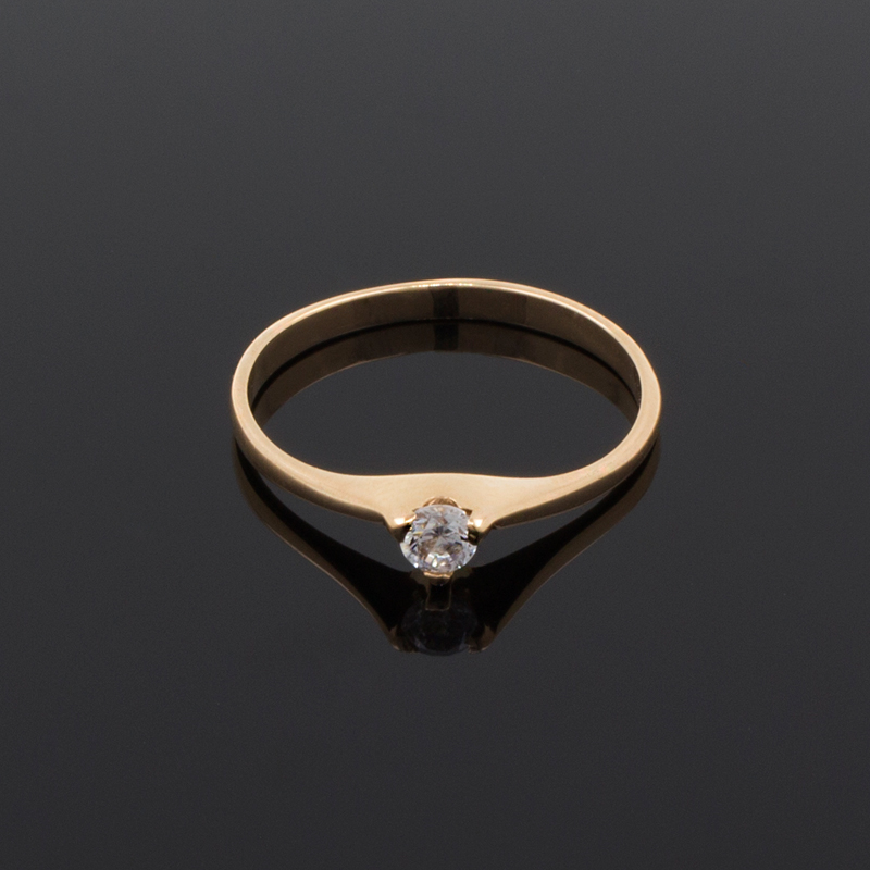 Золотое кольцо с фианитом (Au 585)