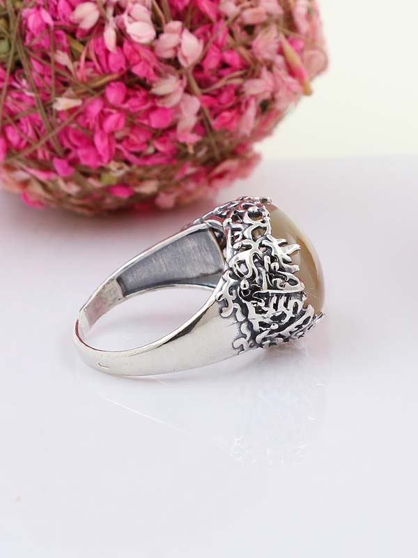 Серебряное кольцо с агатом (Ag 925)