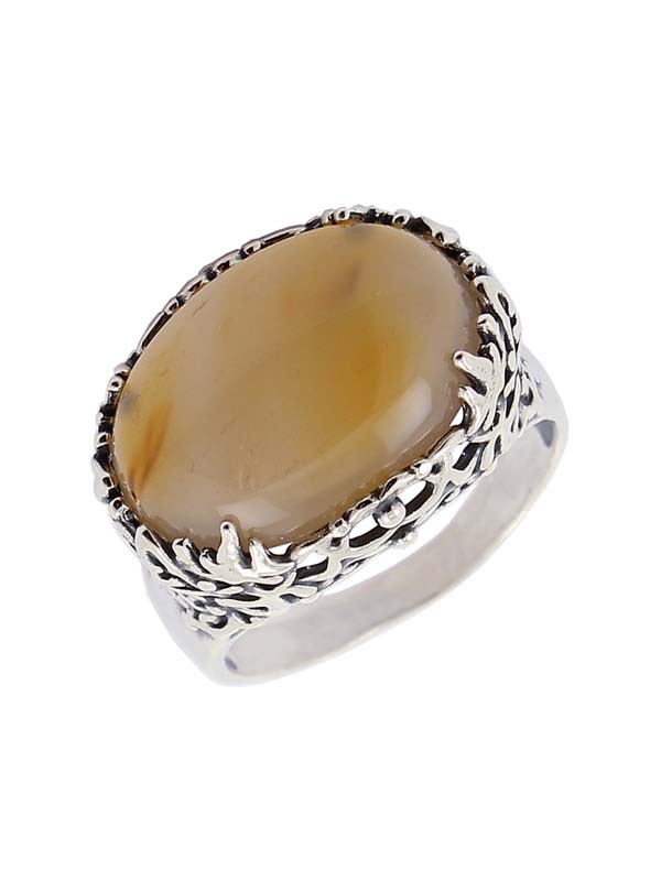 Серебряное кольцо с агатом (Ag 925)