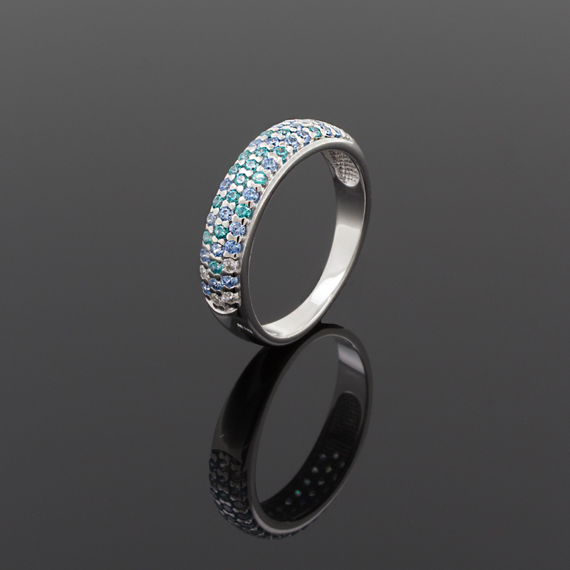 Серебряное кольцо с фианитами 94012473 (Ag 925)