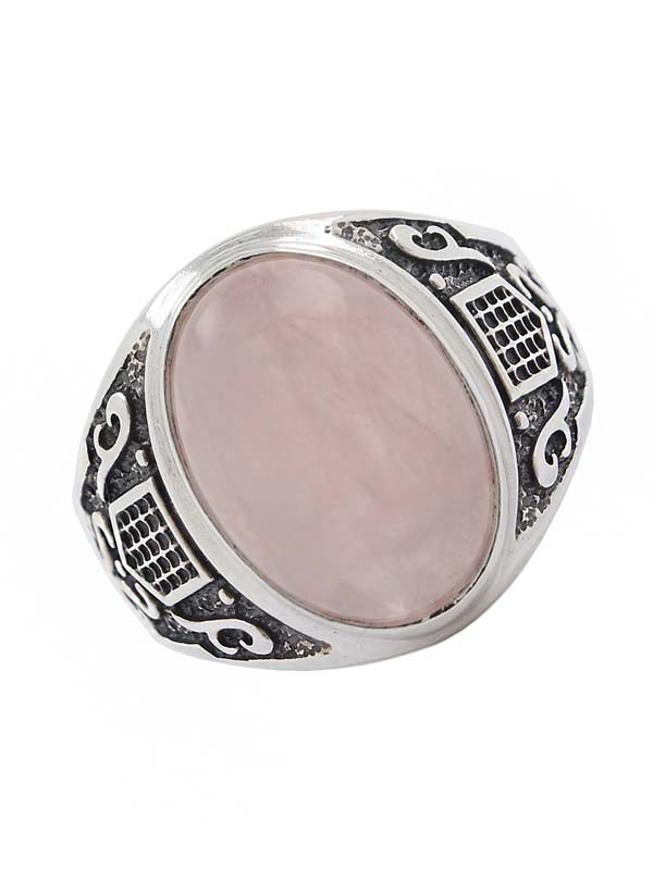 Серебряное кольцо с розовым кварцем (Ag 925)