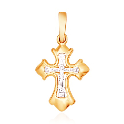 Золочёный крест из серебра 93120039 (Ag 925)