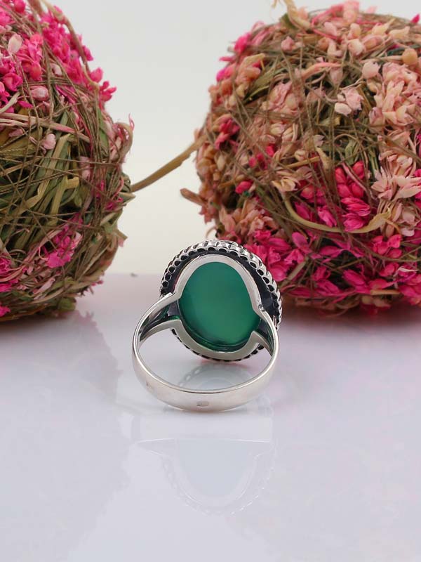 Серебряное кольцо с агатом (Ag 925)