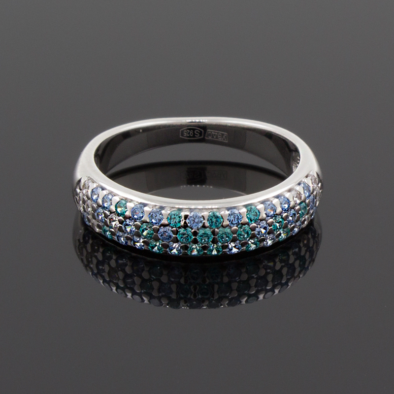 Серебряное кольцо с фианитами 94012473 (Ag 925)