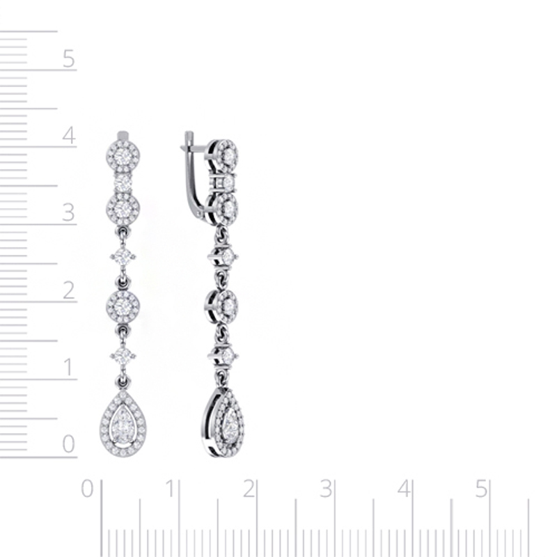 Серебряные серьги с фианитами (Ag 925)