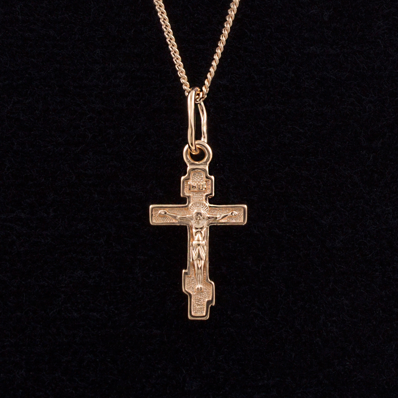 Золочёный крест из серебра 93120022 (Ag 925)