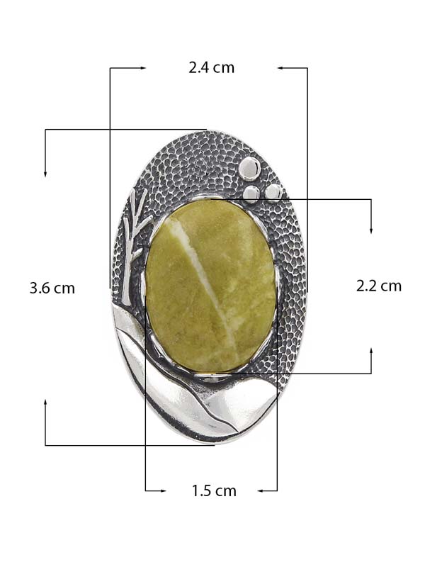 Серебряное кольцо с лизардитом (Ag 925)