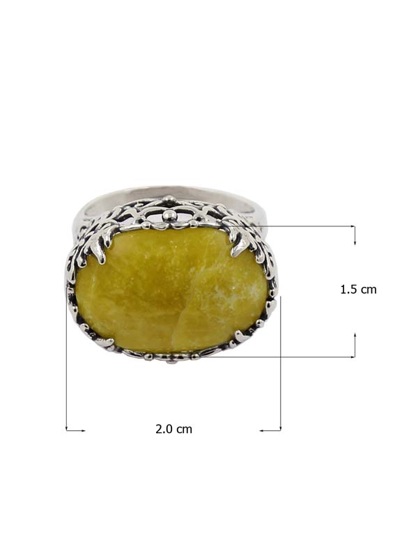 Серебряное кольцо с лизардитом (Ag 925)