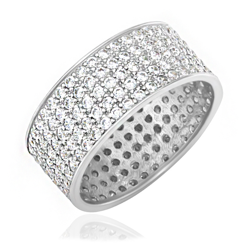 Серебряное кольцо с фианитами (Ag 925)