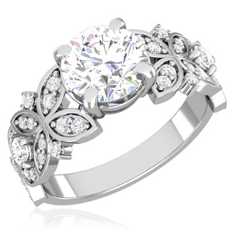 Серебряное кольцо с фианитами (Ag 925)