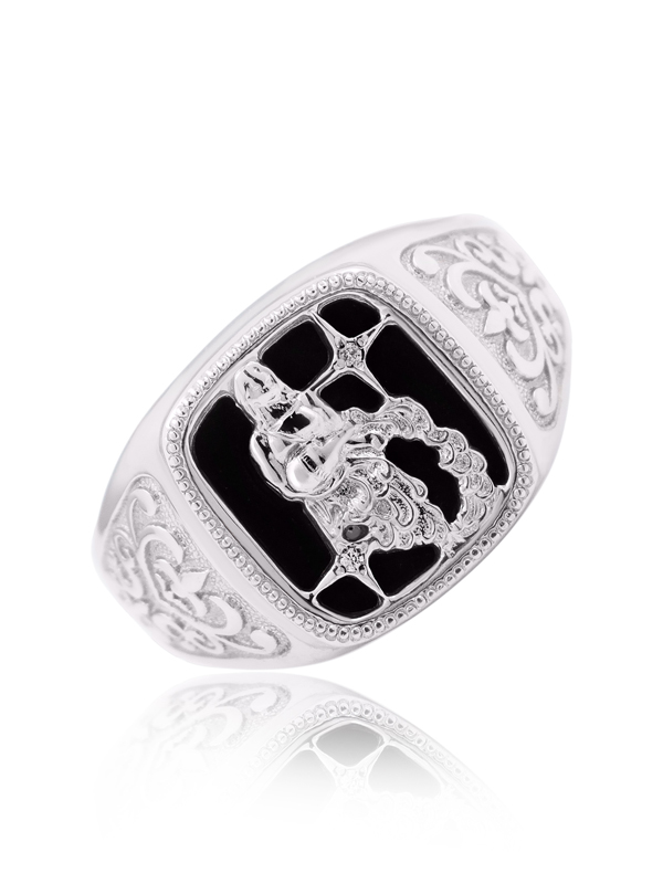 Серебряное кольцо "Водолей" с фианитами (Ag 925)