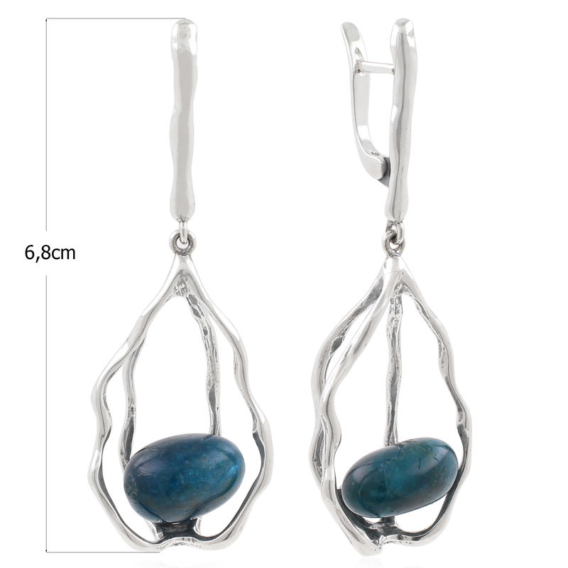 Серебряные серьги с апатитами (Ag 925)