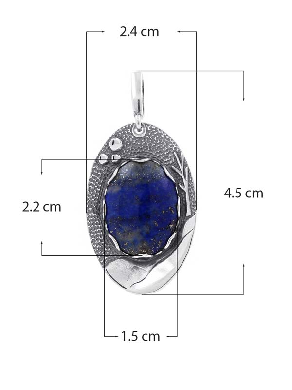 Серебряная подвеска с лазуритом (Ag 925)