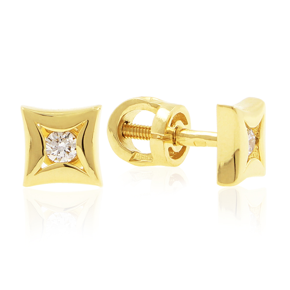 Золотые серьги с бриллиантами (Au 585)