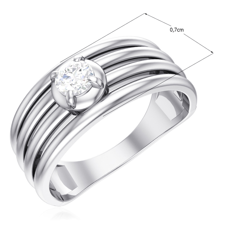 Серебряное кольцо с фианитом (Ag 925)